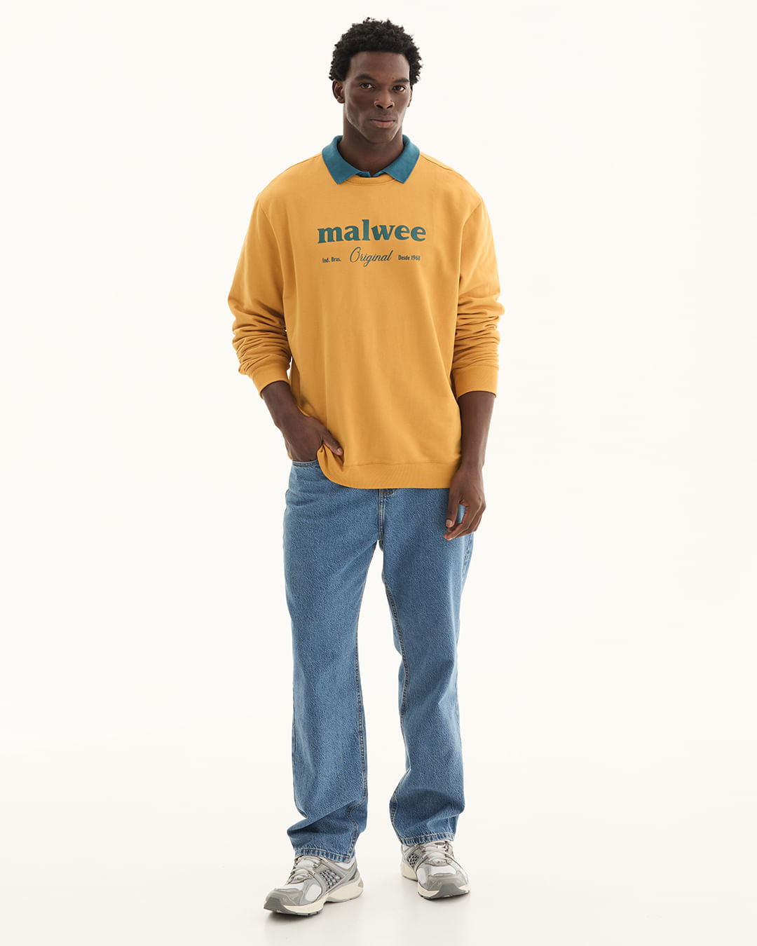 Calça Masculina Loose Fit Em Jeans 100% Algodão Original Malwee