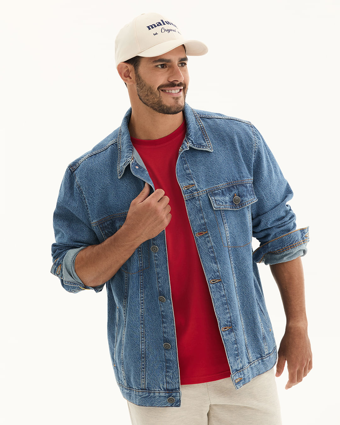 Jaqueta Trucker Unissex Em Jeans 100% Algodão Original Malwee