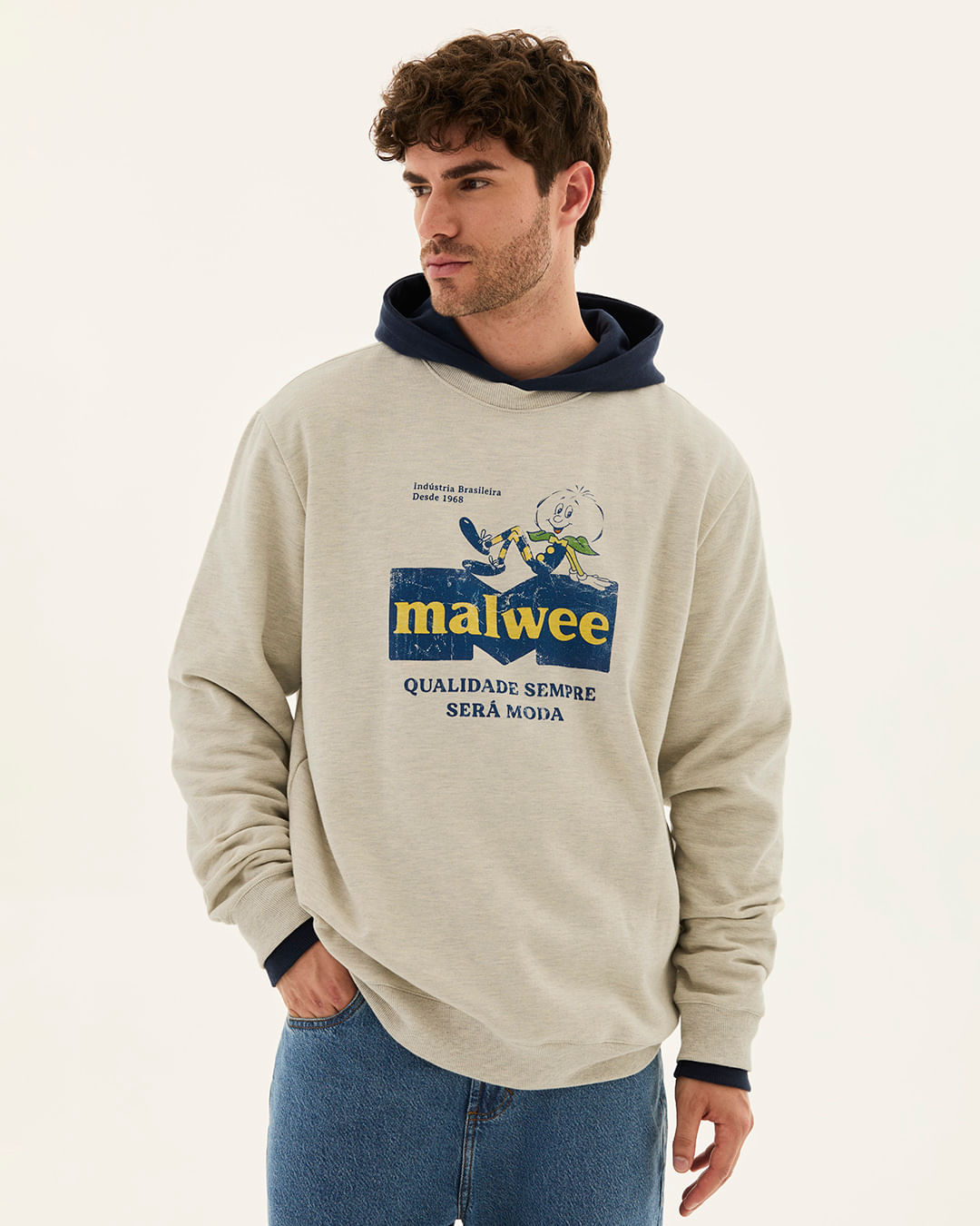 Blusão Unissex Estampa Frontal Em Moletom Flanelado Original Malwee