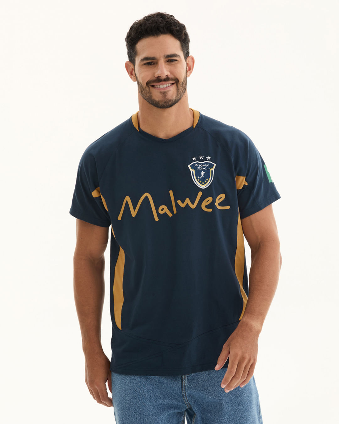 Camiseta Masculina Retrô Sport Futsal Em Malha Algodão Original Malwee