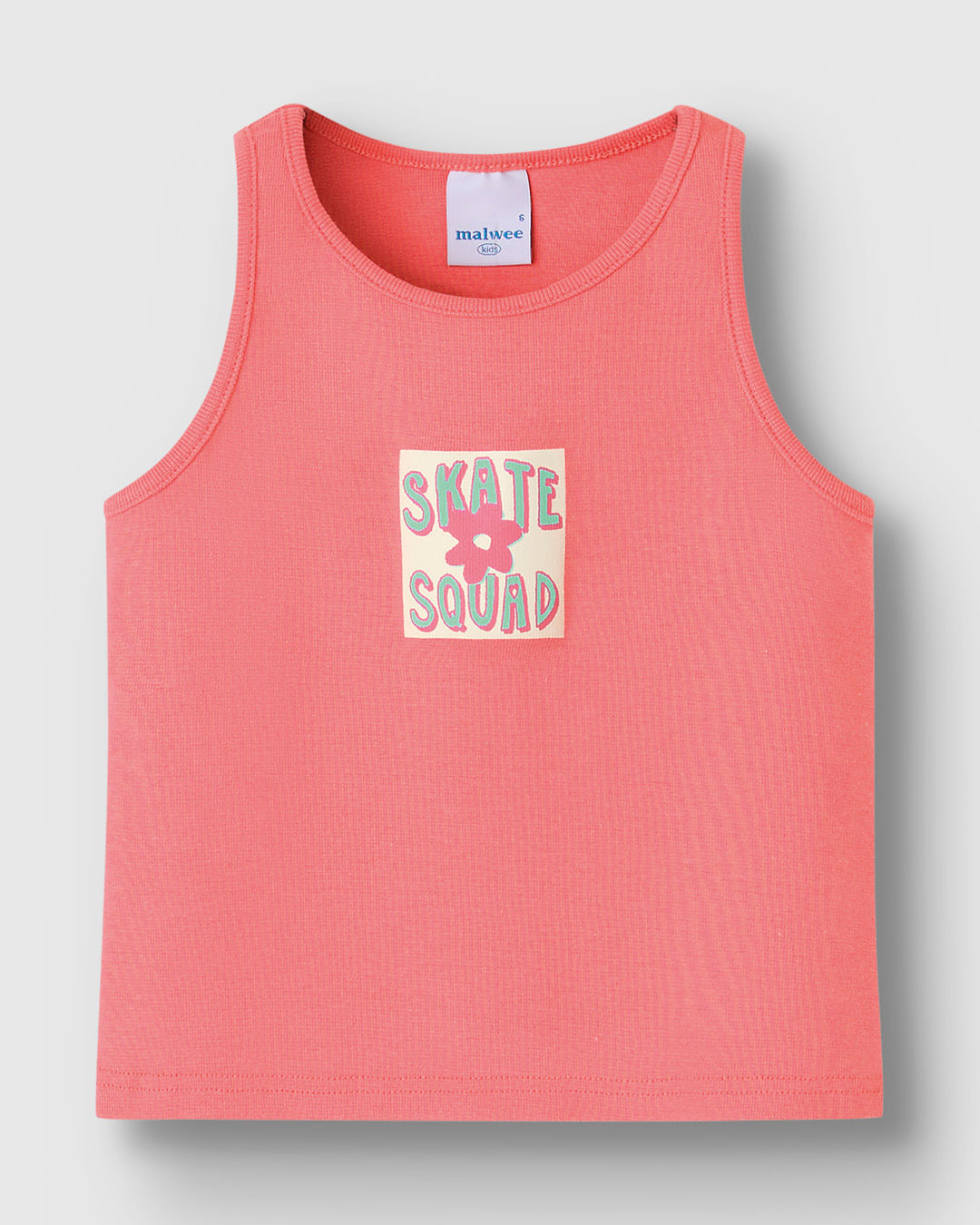 Regata Infantil Menina Cropped Skate Squad Em Ribana Algodão Malwee Kids