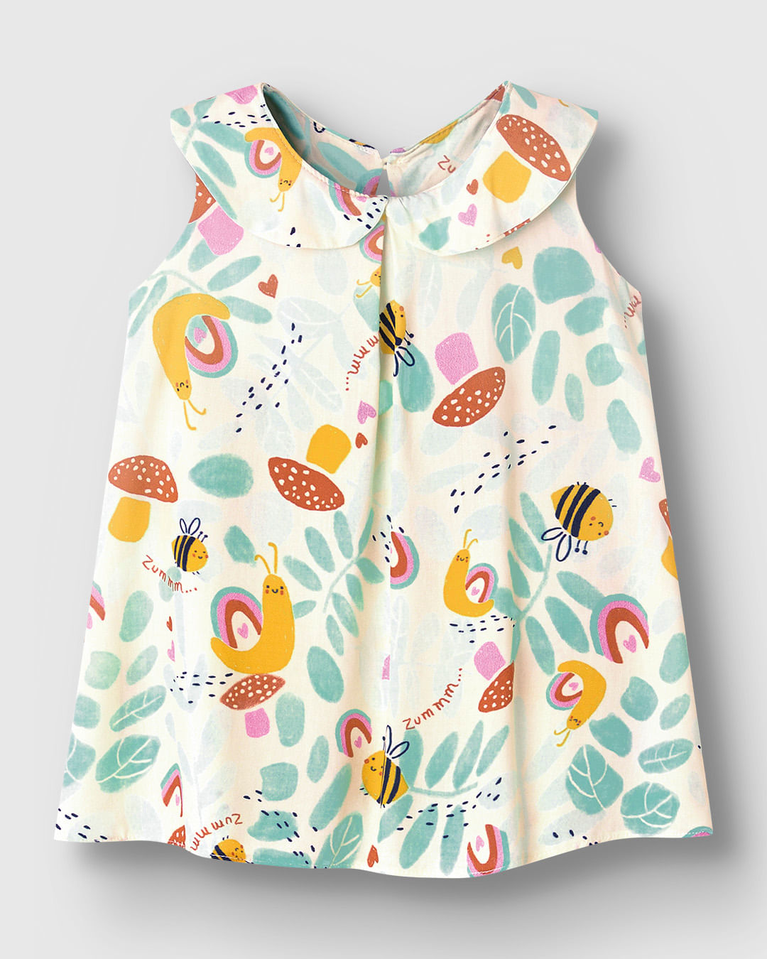 Vestido Bebê Menina Gola Boneca Estampa Abelhas Em Viscose Malwee Kids