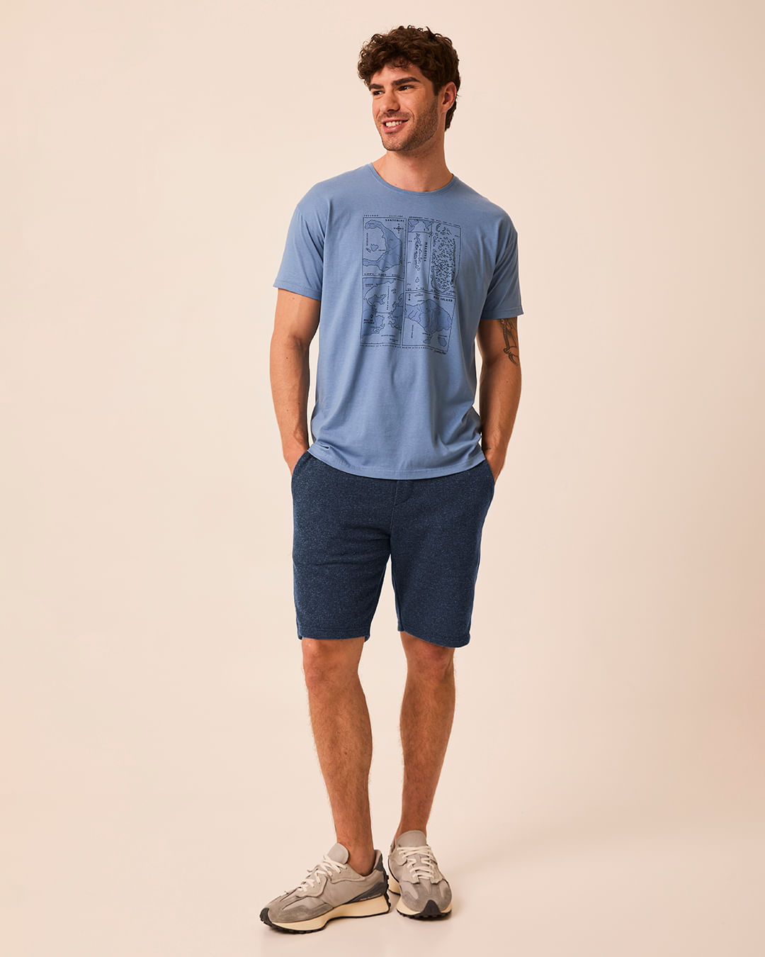 Bermuda Masculina Comfort Cadarço Frontal Em Moletom Eco