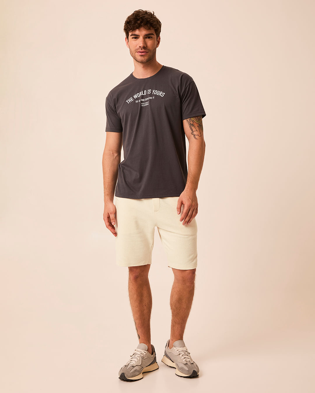 Bermuda Masculina Comfort Cadarço Frontal Em Moletom Eco