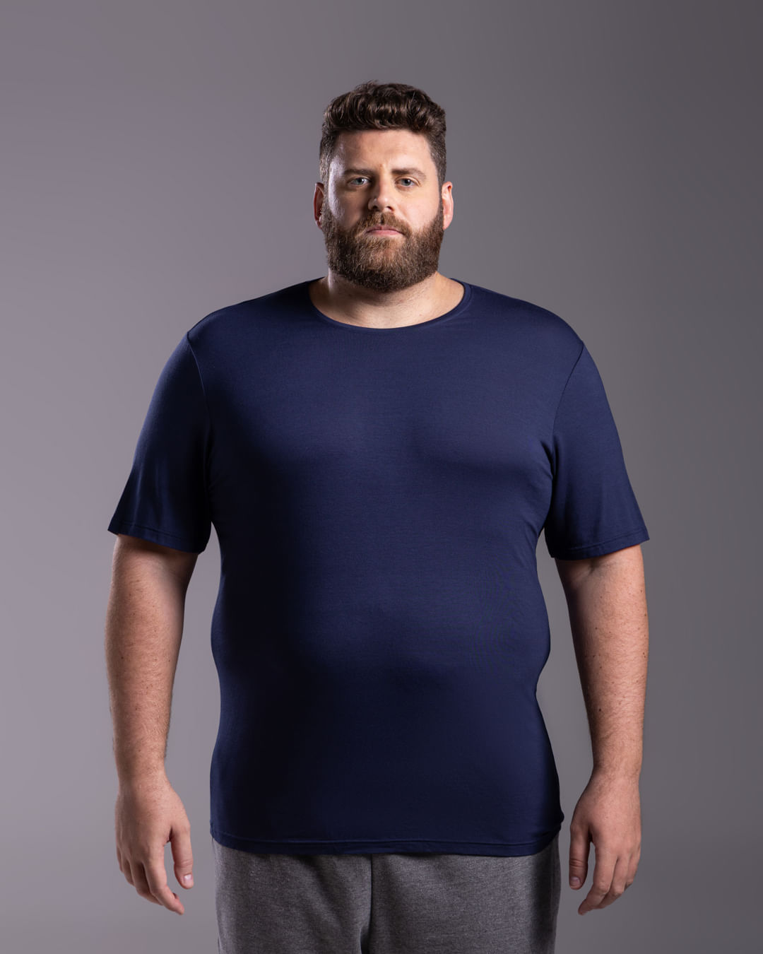 Tech T-Shirt Modal Plus Masculina - BASICAMENTE - Azul - G5