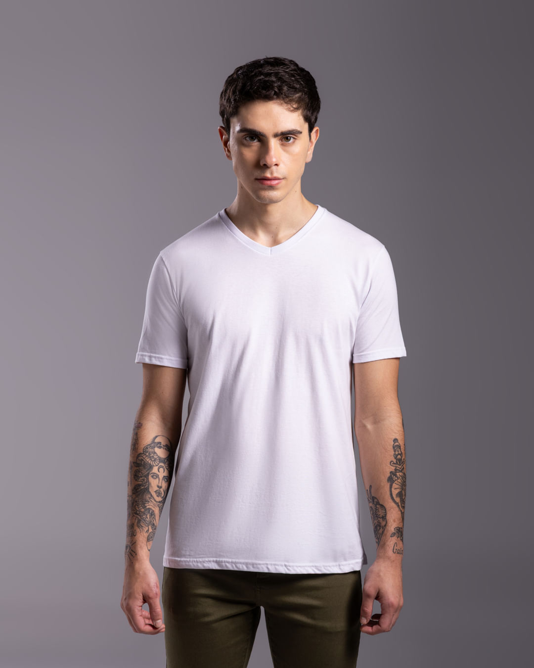 Tech T-Shirt Anti Odor Gola V Masculina - BASICAMENTE - Branco - XGG