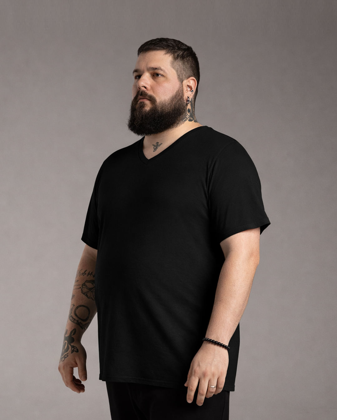 Tech T-Shirt Anti Odor Gola V Plus Masculina - BASICAMENTE - Preto - G4