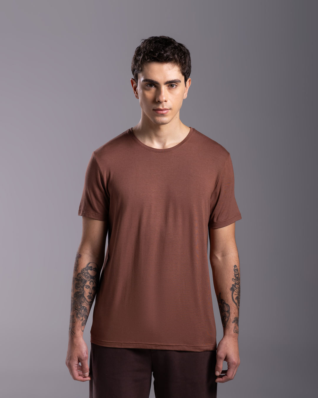 Tech T-Shirt Modal - BASICAMENTE - Marrom - P