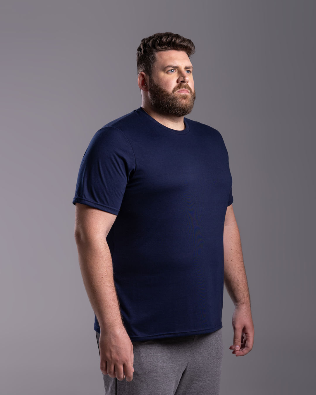 Camiseta Masculina Plus Size Tecnológica Air Em Mescla Algodão - BASICAMENTE