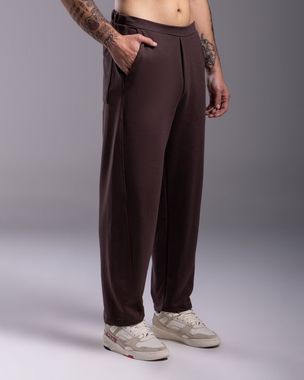 Calça Masculina Barrel Moletom Tecnológico No Liquid - BASICAMENTE Marrom - G