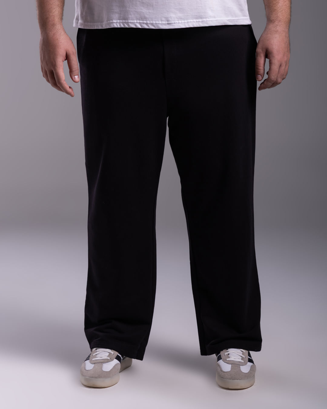 Calça Masculina Plus Size Reta Moletom Tecnológico No Liquid - BASICAMENTE