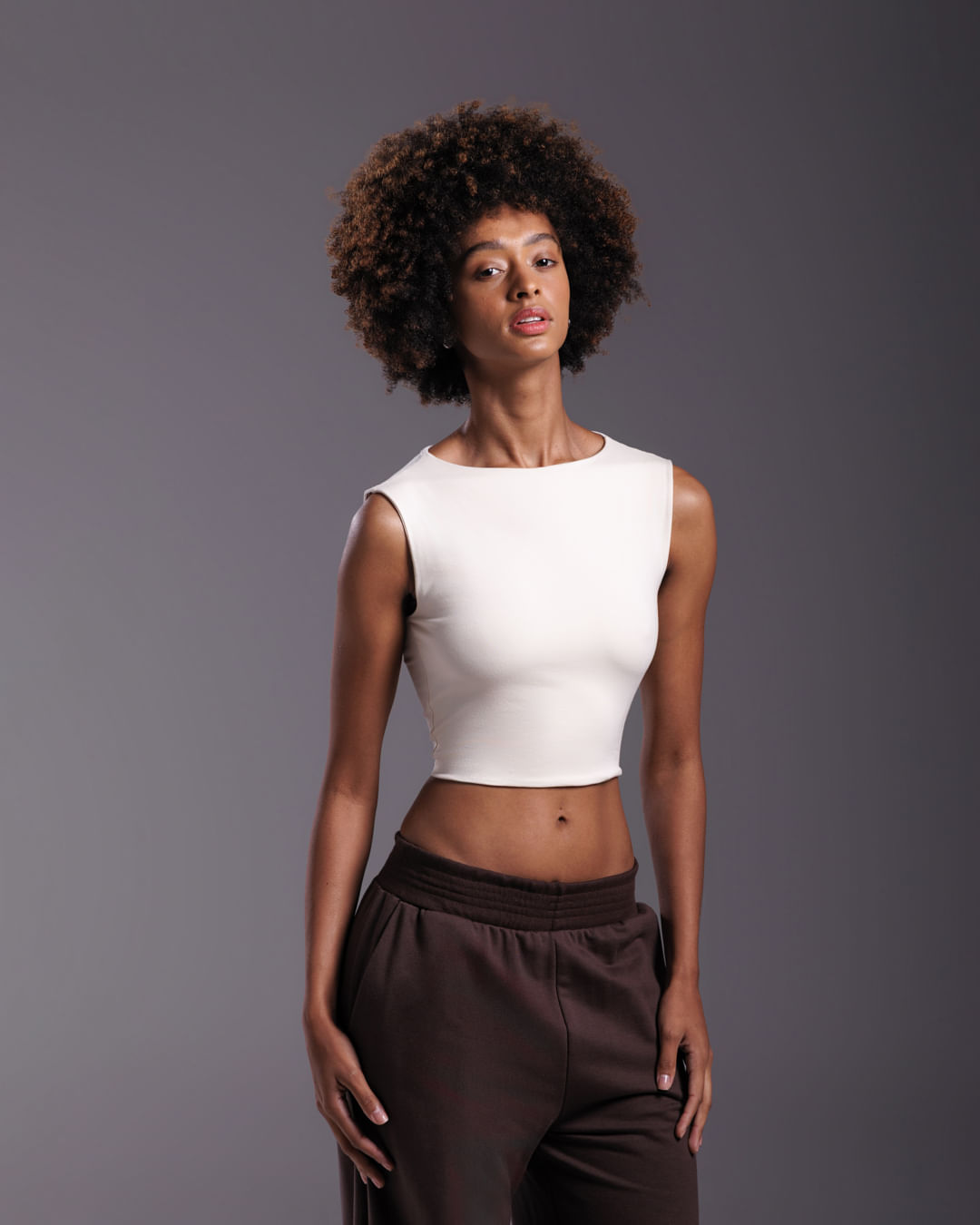 Top Cropped Feminino Tecnológico Anti Odor Em Algodão - BASICAMENTE