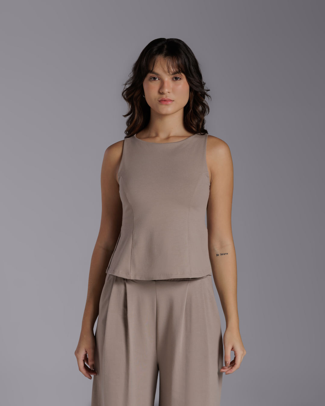 Blusa Moletom Stretch Tech Noliquid Feminina - BASICAMENTE - Marrom - XGG