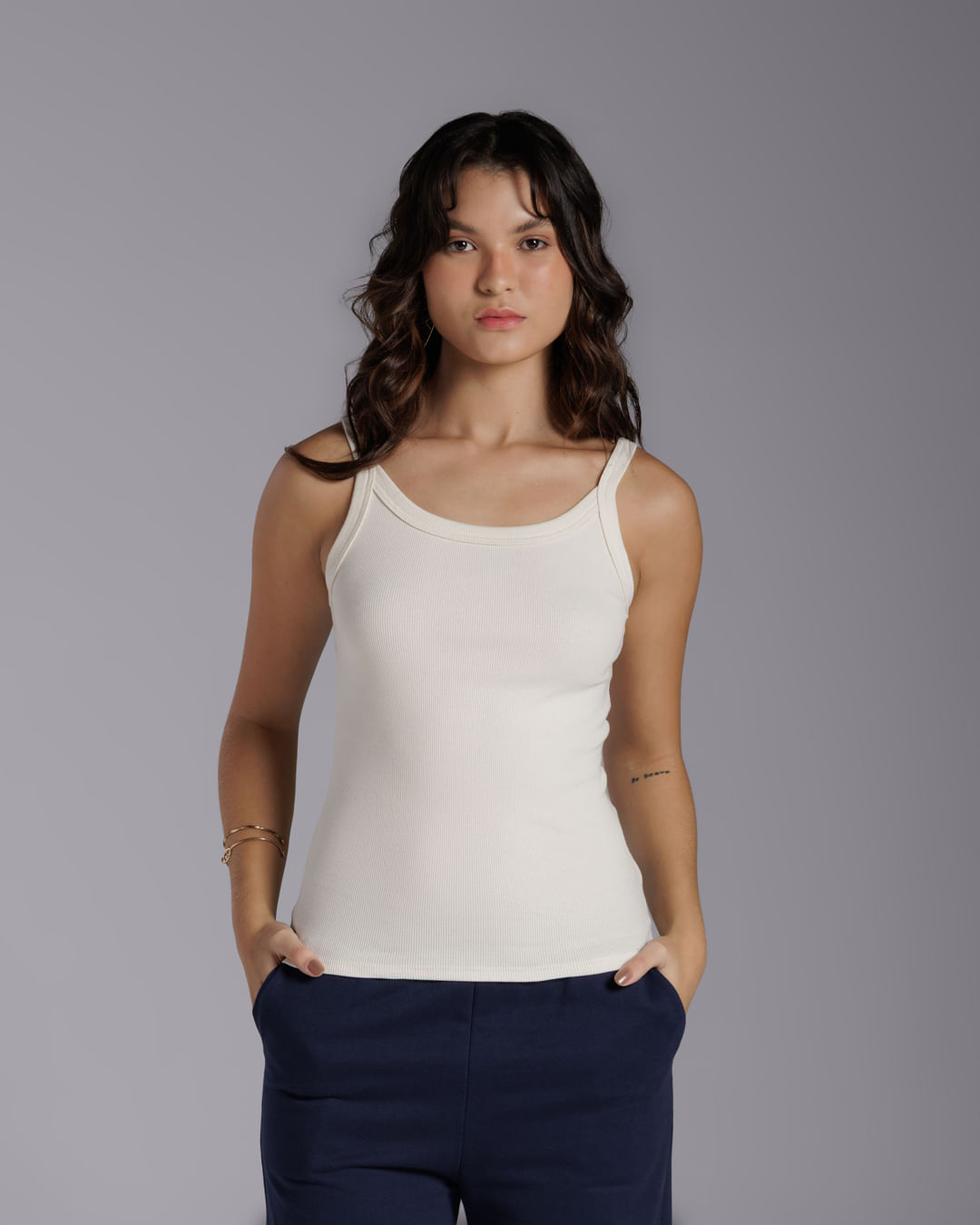 Regata Ribana Tech Anti Odor Feminina - BASICAMENTE - Off White - PP
