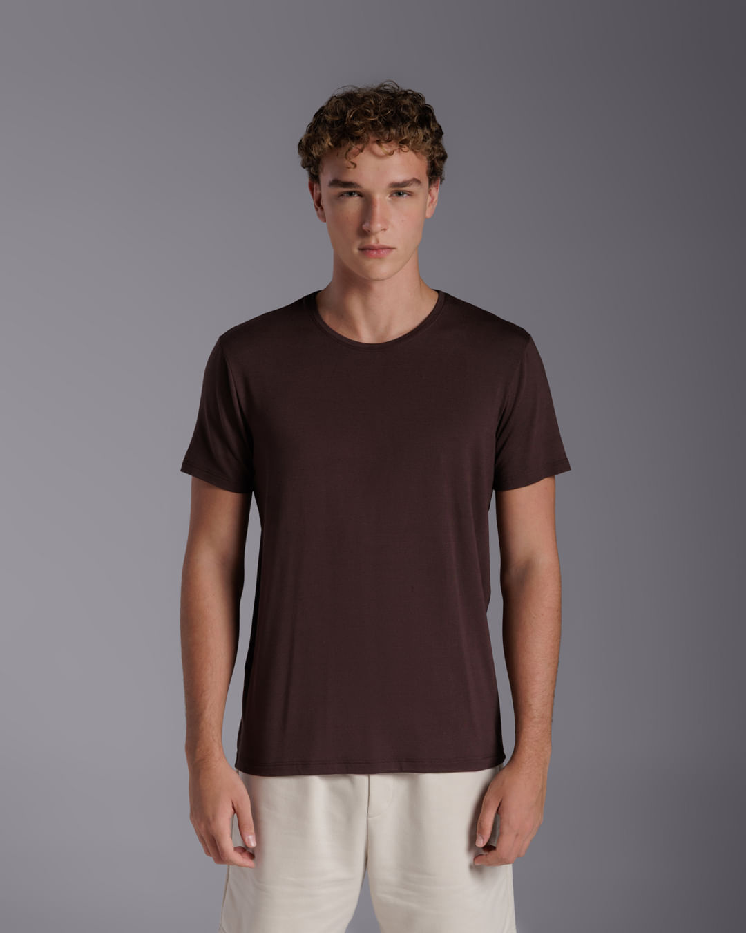 Tech T-Shirt Modal - BASICAMENTE - Marrom - PP