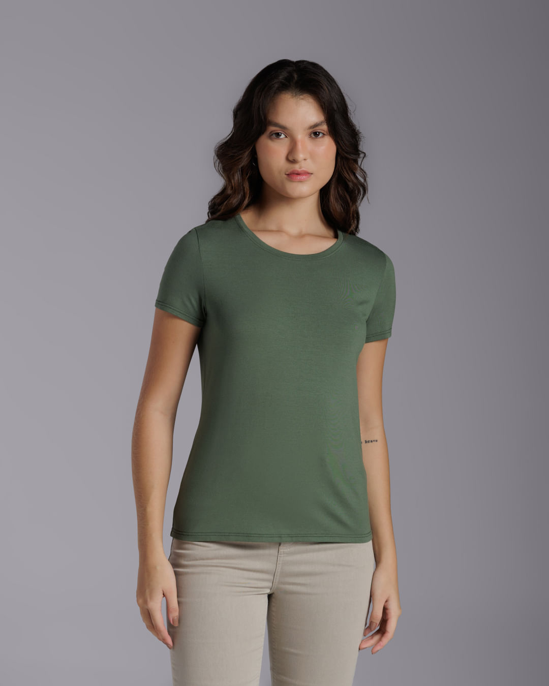 Tech T-Shirt Modal Feminina - BASICAMENTE - Verde - P