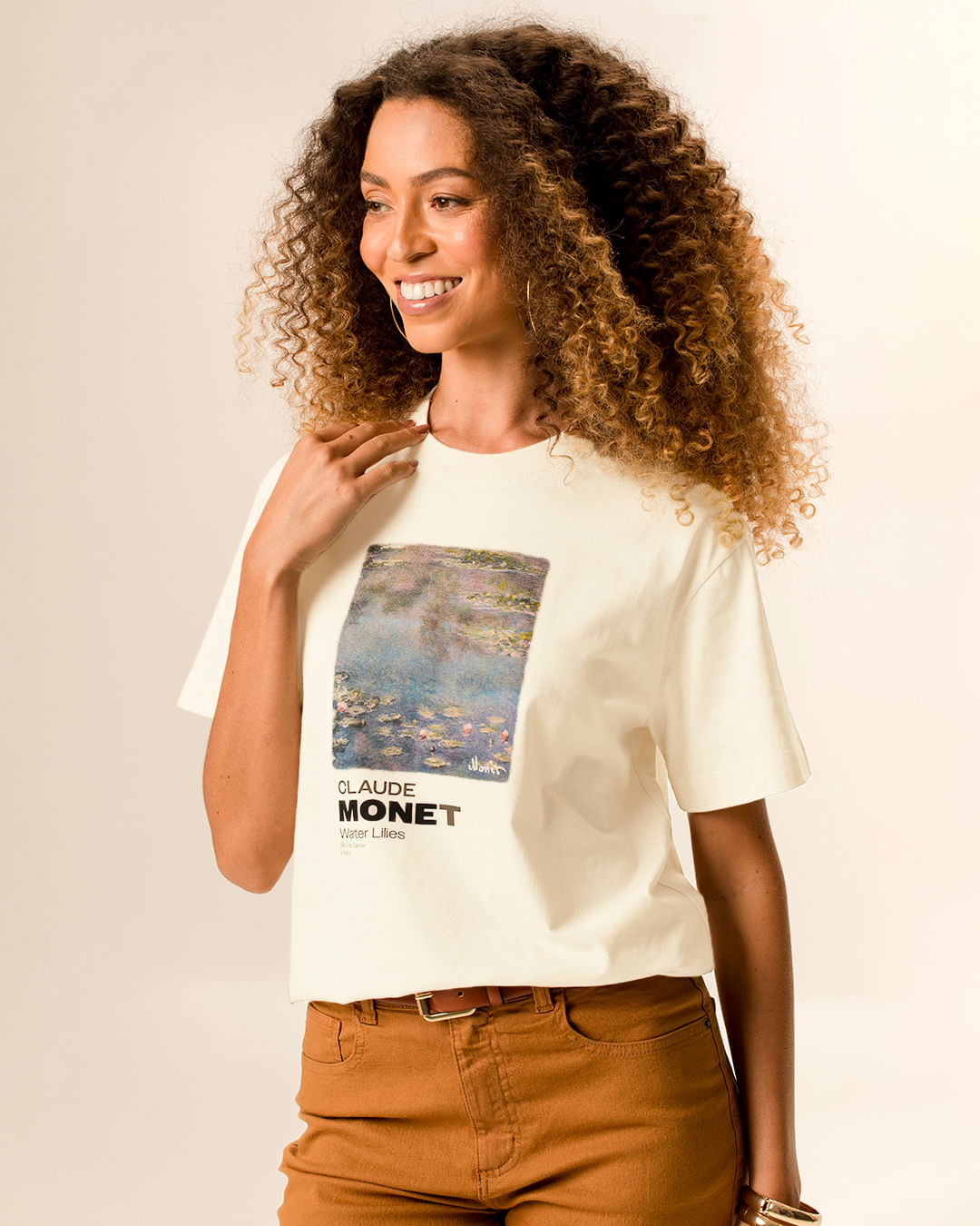 Camiseta Feminina Estampa Especial Claude Monet Water Lilies Em Algodão