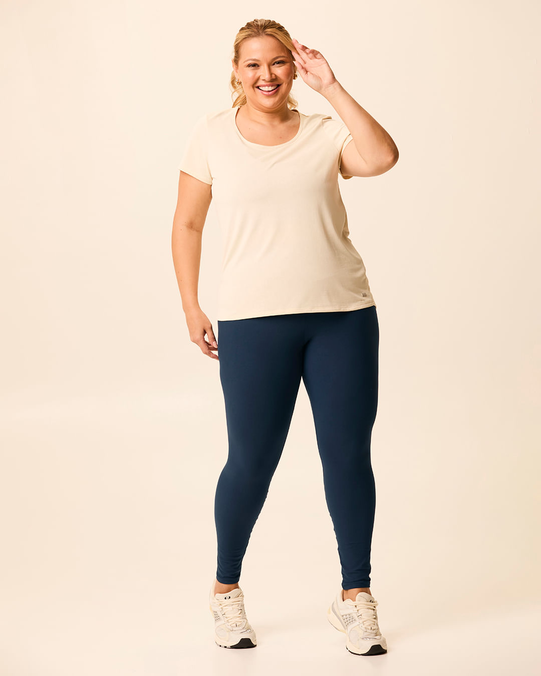 Calça Legging Feminina Plus Size Esportiva Em Malha Com Proteção UV50+ Malwee Active