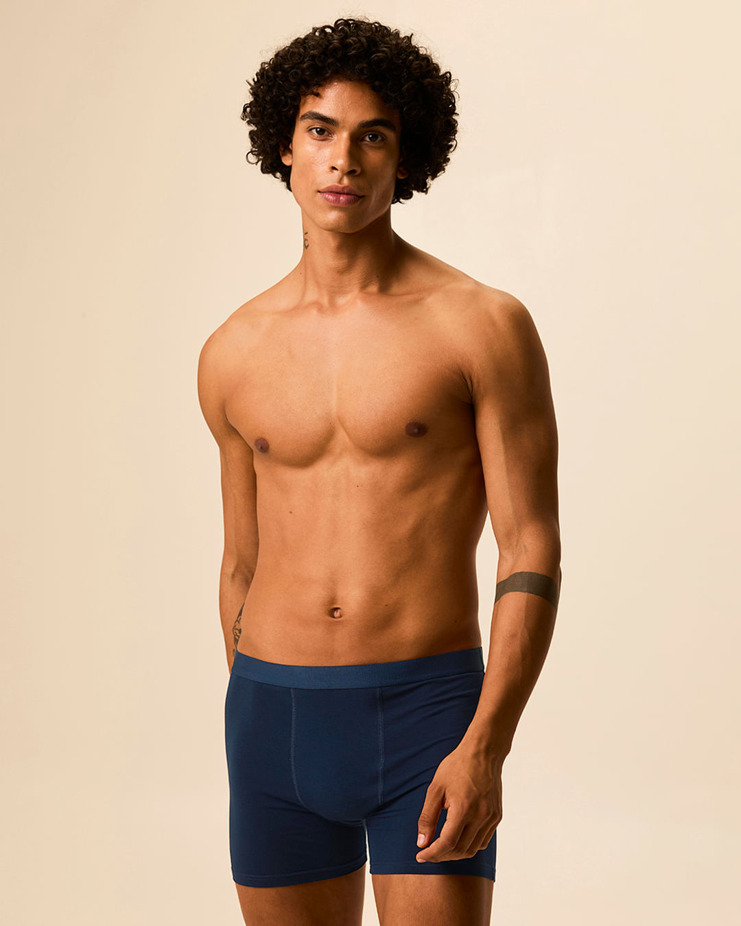 Kit Cueca Boxer Cós Elástico Em Algodão Com Elastano