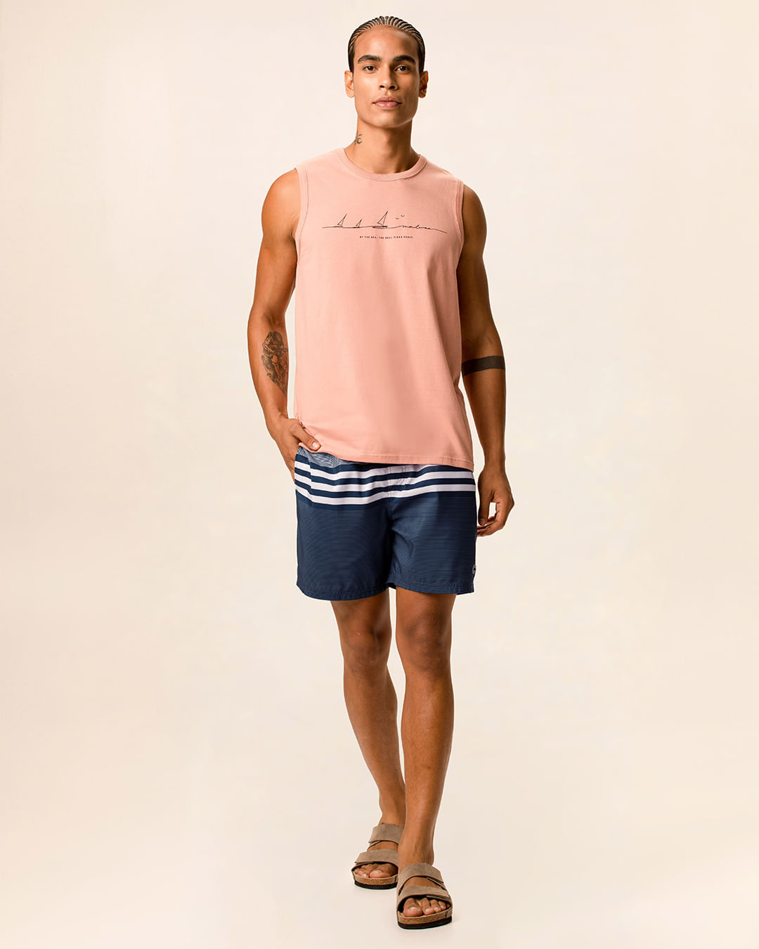 Shorts Masculino Slim Etiqueta Emborrachada Em Tafetá - Azul - M