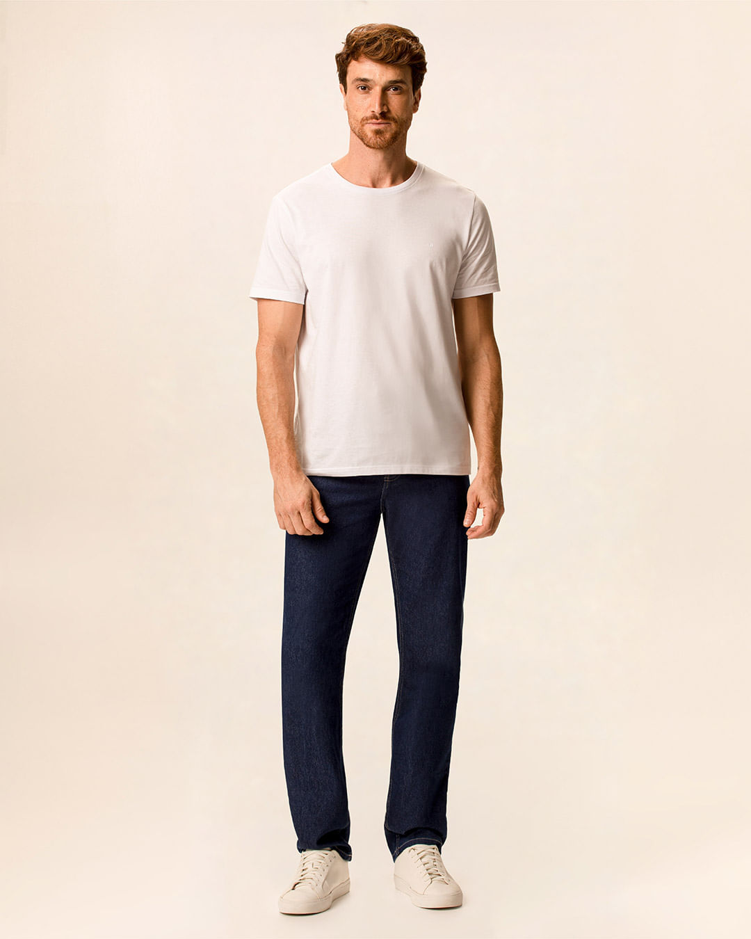 Calça Masculina Tradicional Em Jeans Com Elastano
