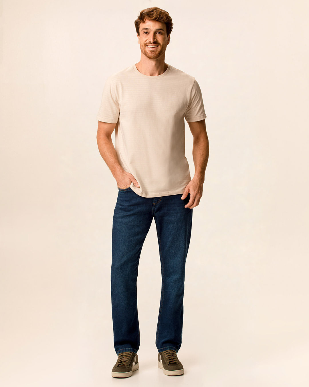 Calça Masculina Slim Cintura Média Em Jeans Moletom