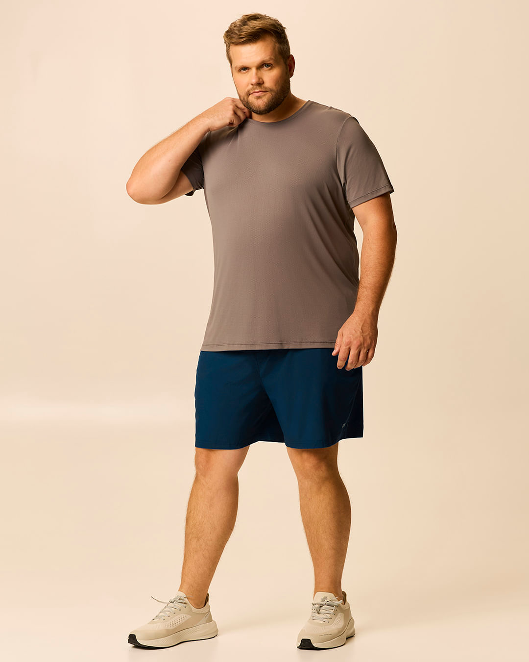 Shorts Esportivo Masculino Plus Size Bolso Interno Em Tafetá Com Elastano Malwee Active - Azul - G3