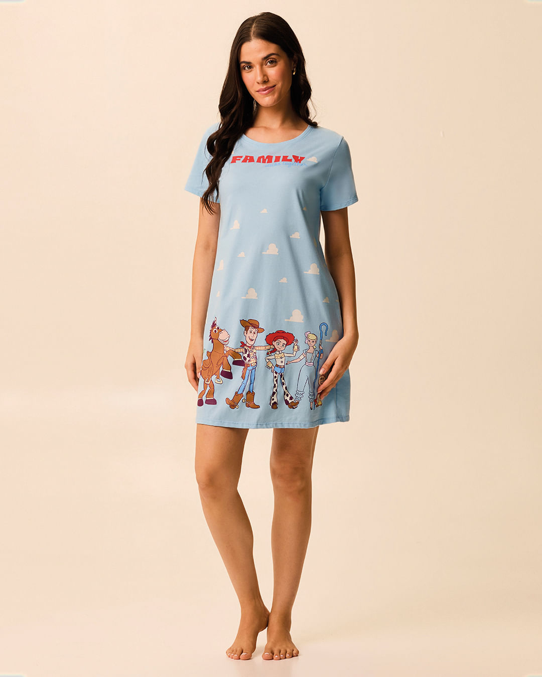 Camisola Feminina Oversized Especial Toy Story Em Malha Algodão