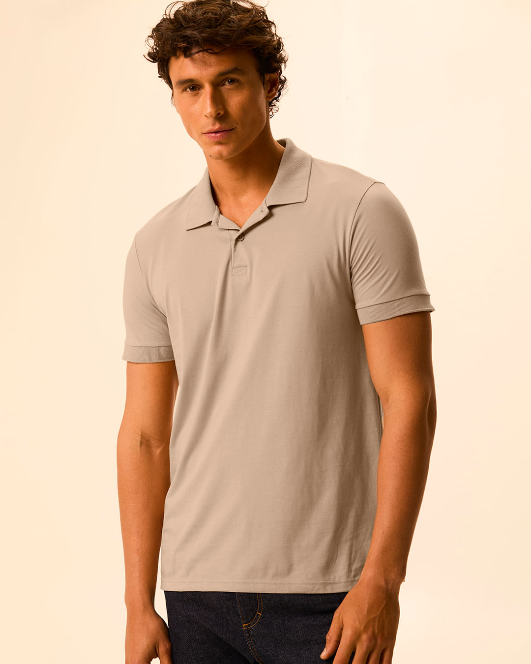 Camisa Polo Masculina Slim Em Algodão Pima - Marrom - XGG