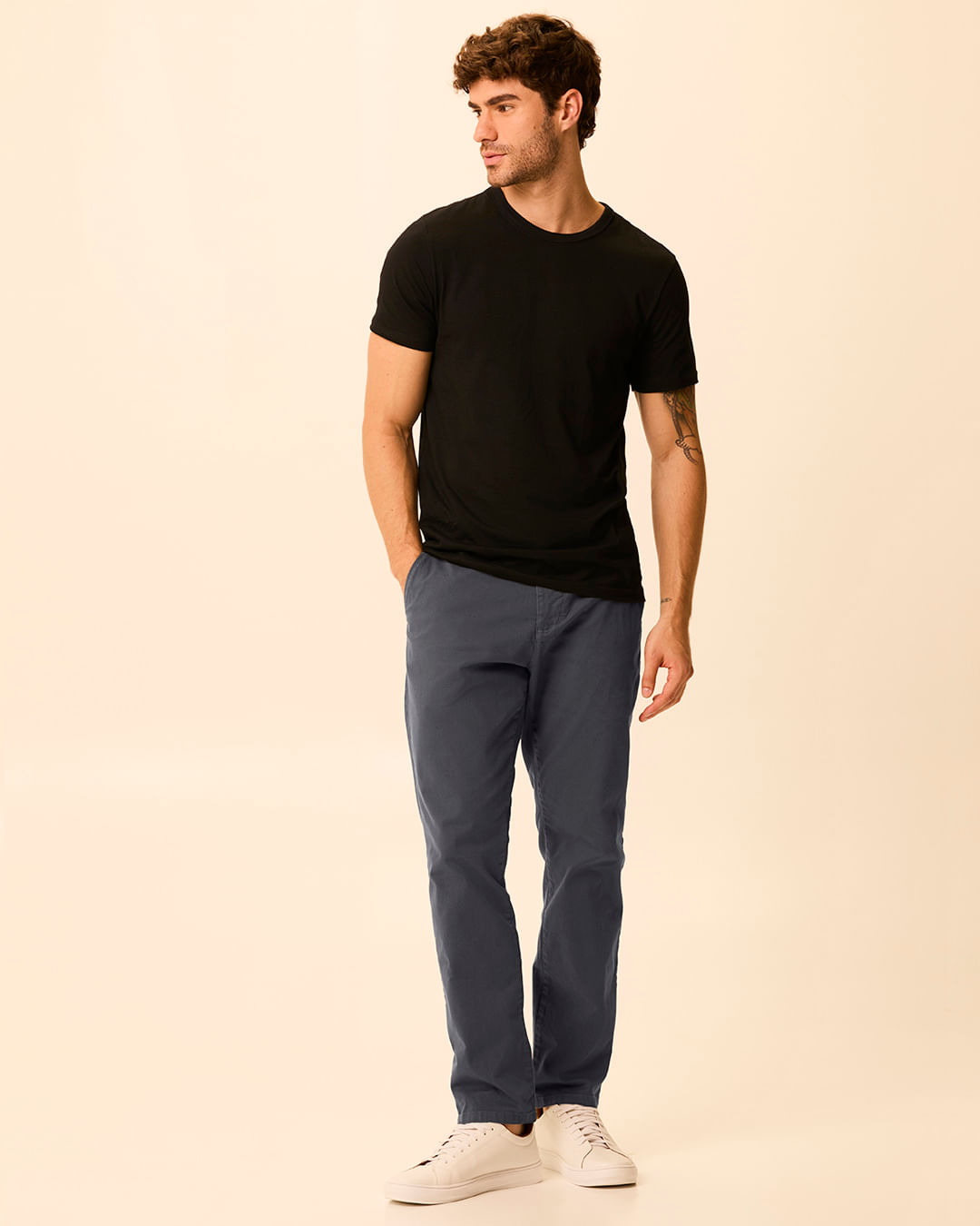 Calça Masculina Small Slim Em Sarja Com Elastano