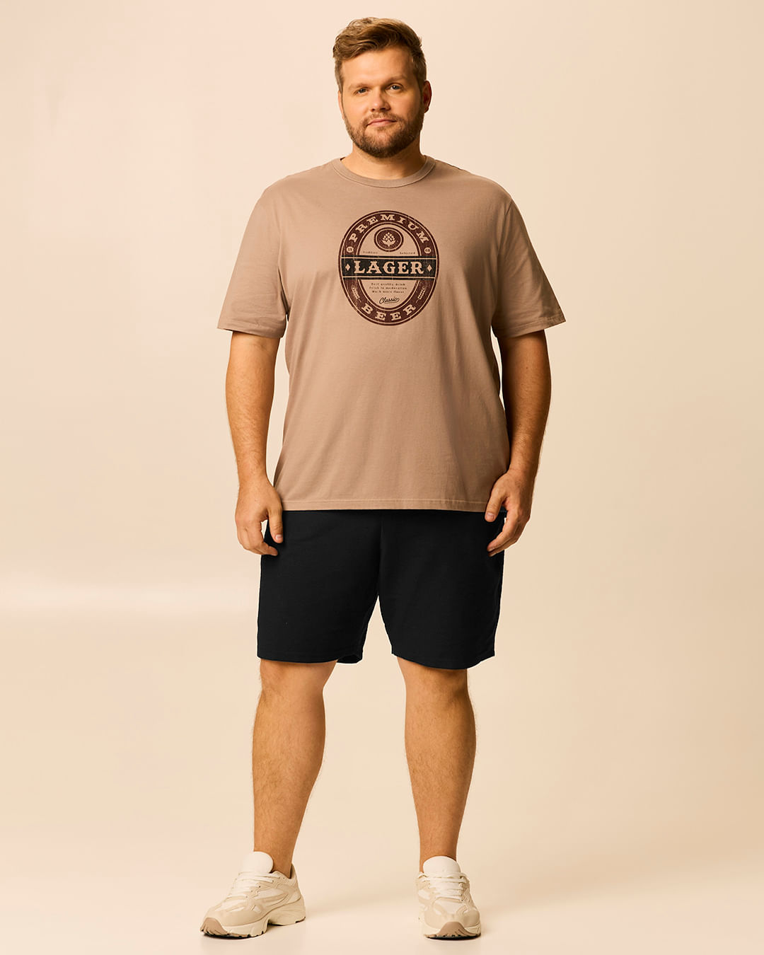 Bermuda Masculina Plus Size Comfort Cadarço Interno Em Moletom Sarjado - Preto - G3