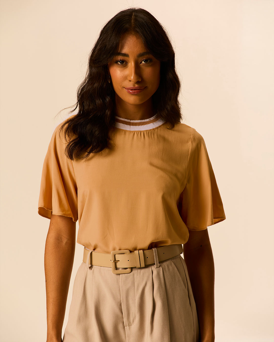 Blusa Feminina Oversized Gola Redonda Retilínea Em Viscose