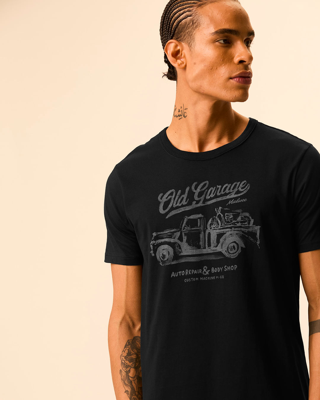 Camiseta Masculina Regular Old Garage Em Algodão - Preto - P