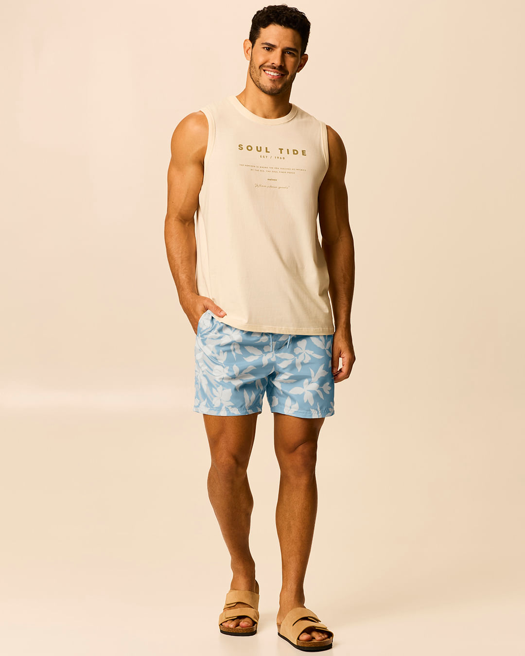 Shorts Masculino Slim Etiqueta Emborrachada Em Tafetá - Azul - XGG