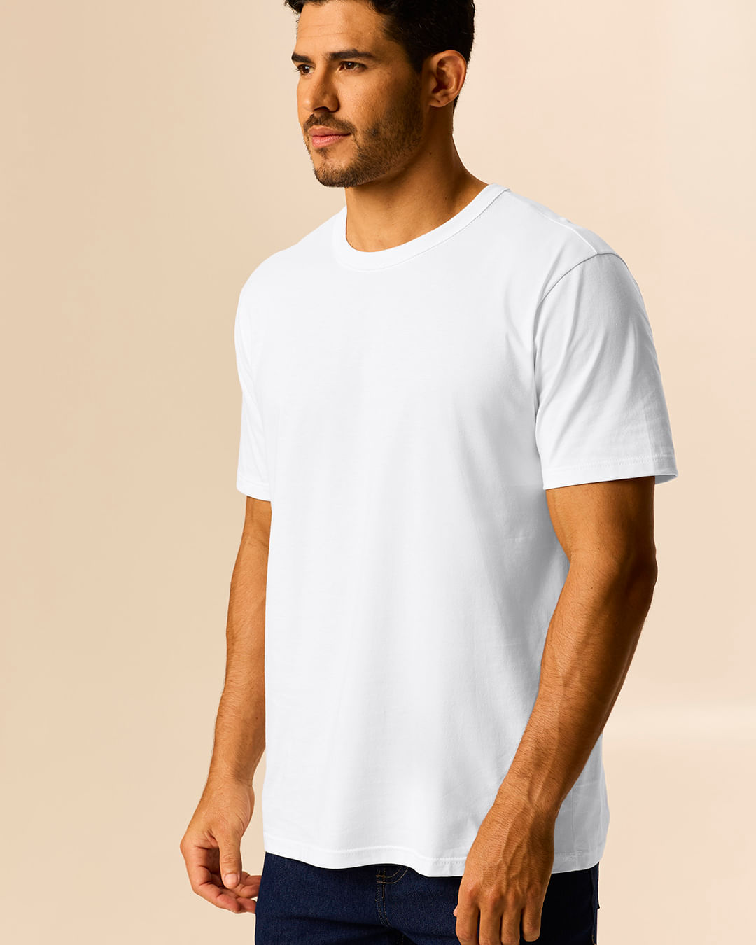 Camiseta Essencial Masculina Etiqueta Estampada Em Algodão