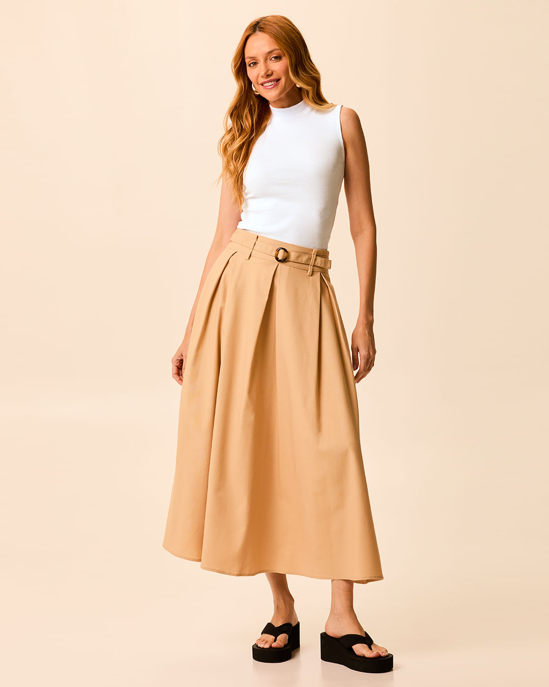 Regata Básica Feminina Gola Alta Em Ribana - Branco - M