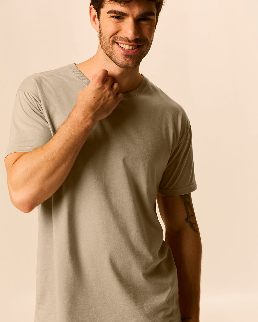 Camiseta Original Masculina Decote Redondo Em Algodão - Marrom - GG