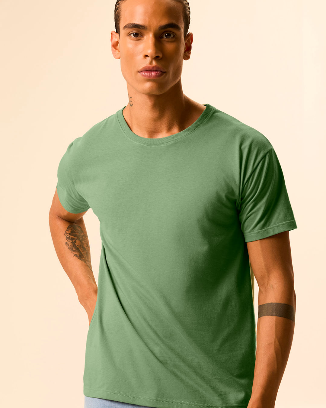 Camiseta Original Masculina Decote Redondo Em Algodão - Verde - M