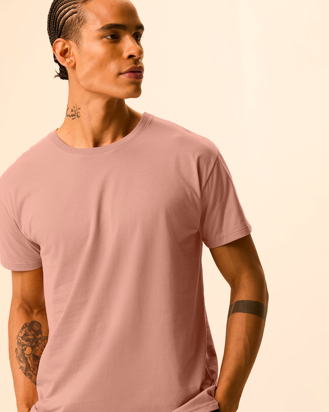 Camiseta Original Masculina Decote Redondo Em Algodão - Rosa - PP