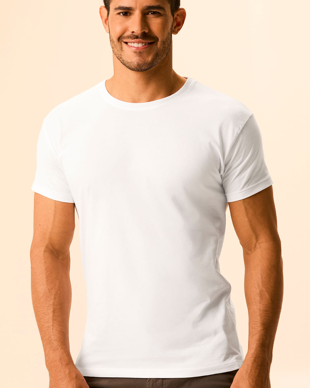 Camiseta Original Masculina Decote Redondo Em Algodão - Branco - P