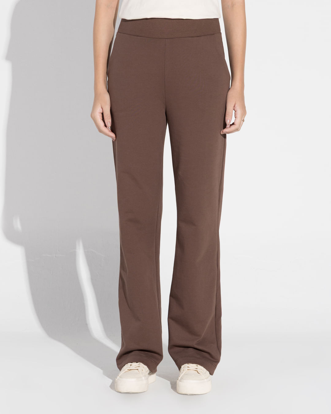Calça Reta Moletom Leve Feminina