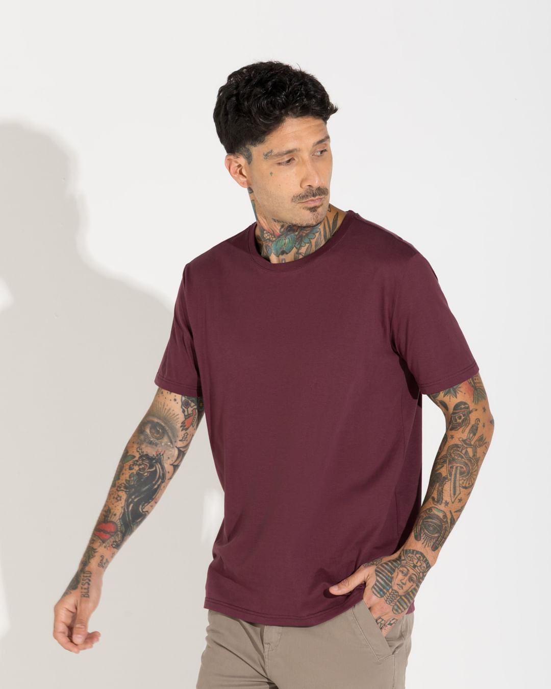 Camiseta Pima Masculina - Vermelho - PP