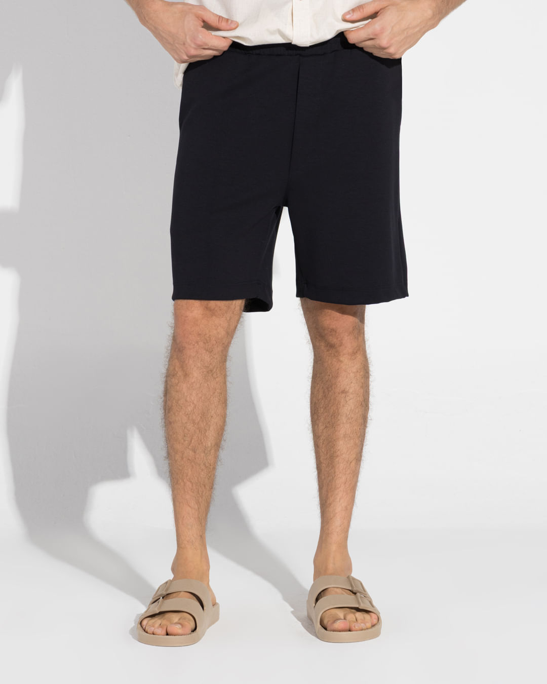 Bermuda Cós Elástico Dense Viscose Masculina