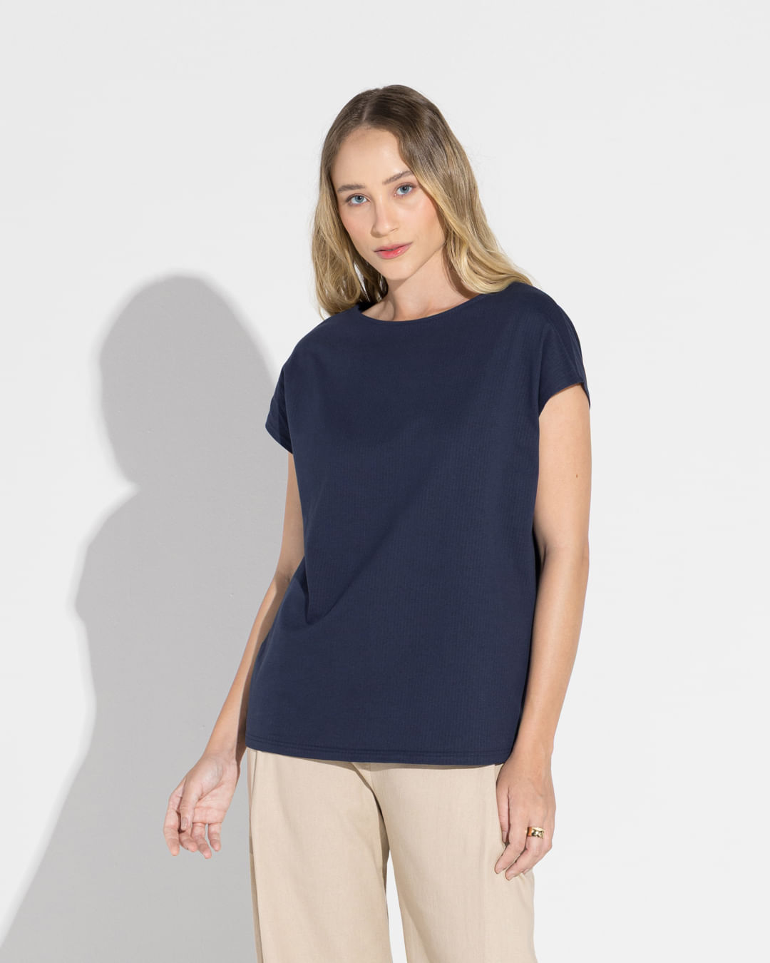 Blusa Malha Striped Feminina