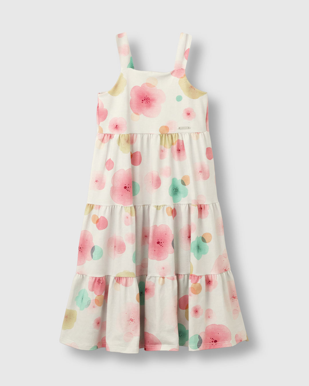 Vestido Menina Midi Marias Costas Com Aplique Laço Em Algodão - Carinhoso