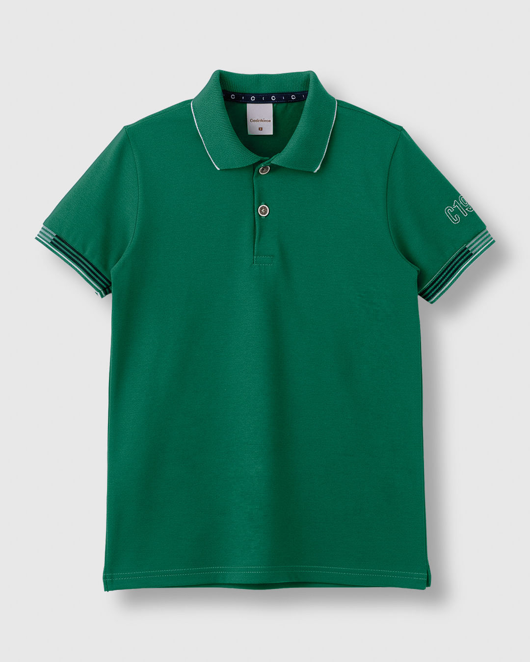Camisa Polo Menino Bordado Na Manga Em Malha Algodão - Carinhoso