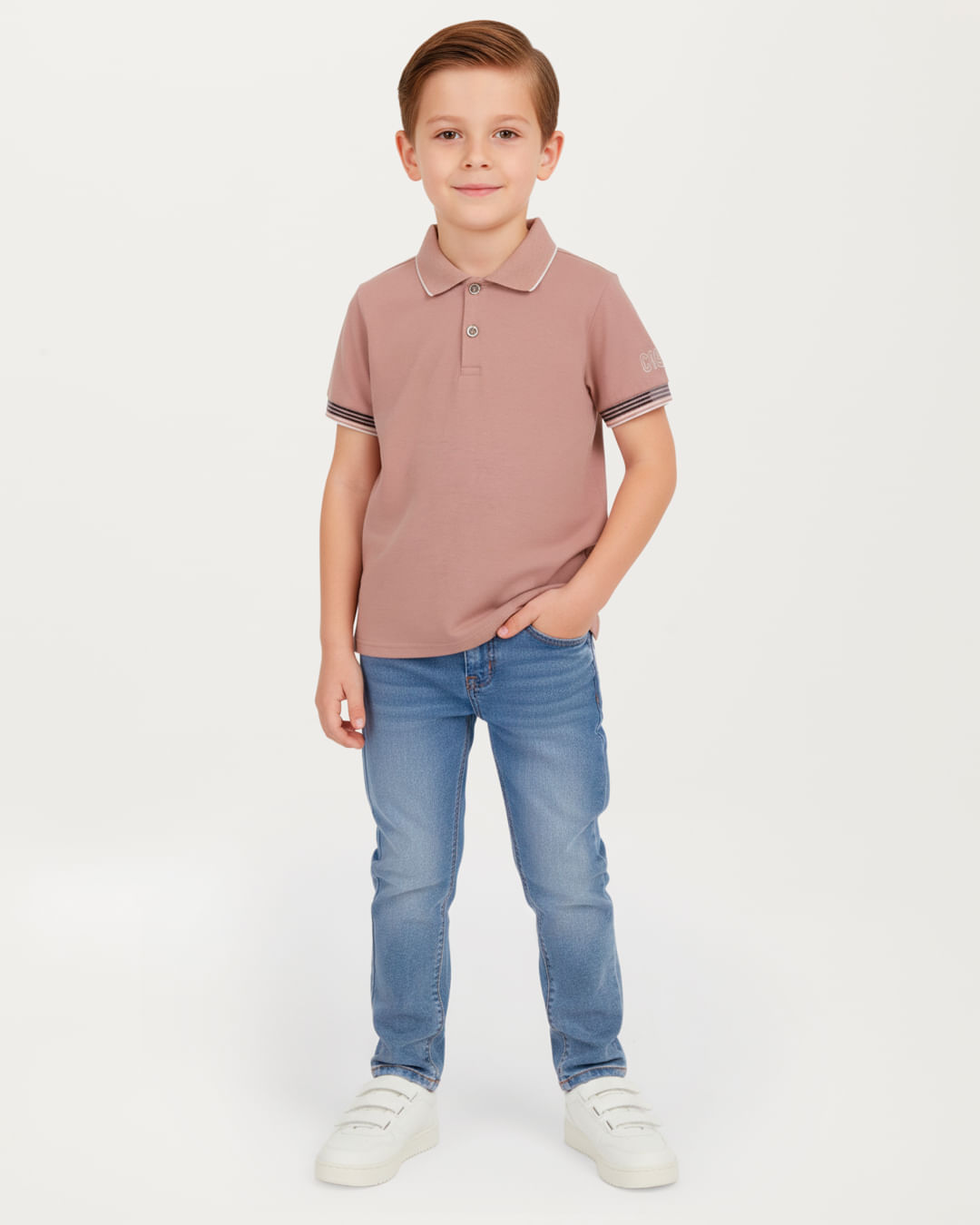 Calça Menino Slim Cintura Média Em Jeans Stretch - Carinhoso