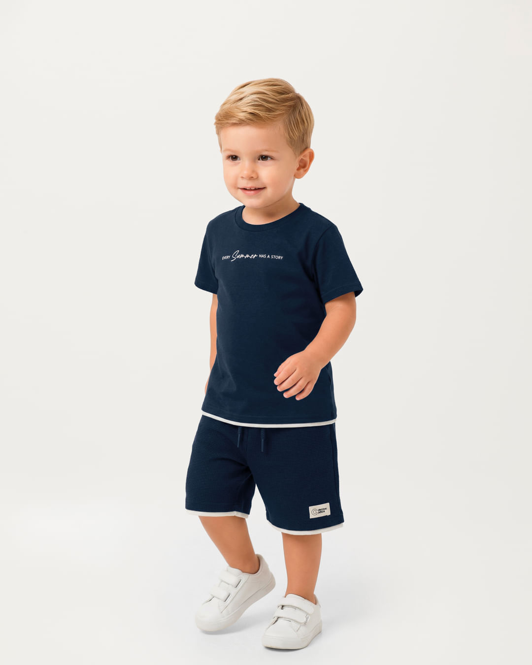 Conjunto Menino Camiseta Every Summer Has A Story Em Algodão - Carinhoso - Azul - 6