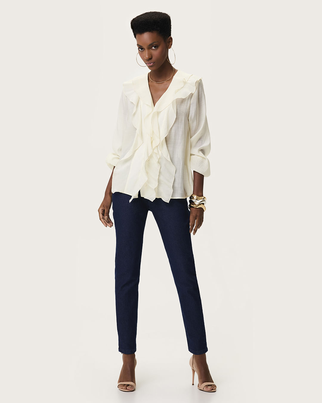 Calça Feminina Cigarrete Cintura Média Jeans Com Elastano - ENFIM