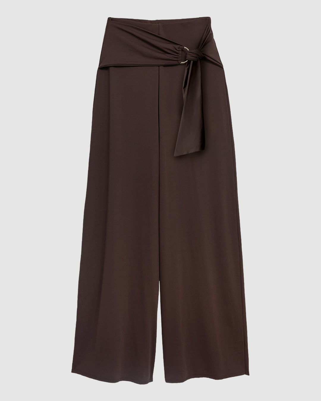 Calça Feminina Reta Cinto Faixa Com Detalhe Argola Malha Poliamida - ENFIM